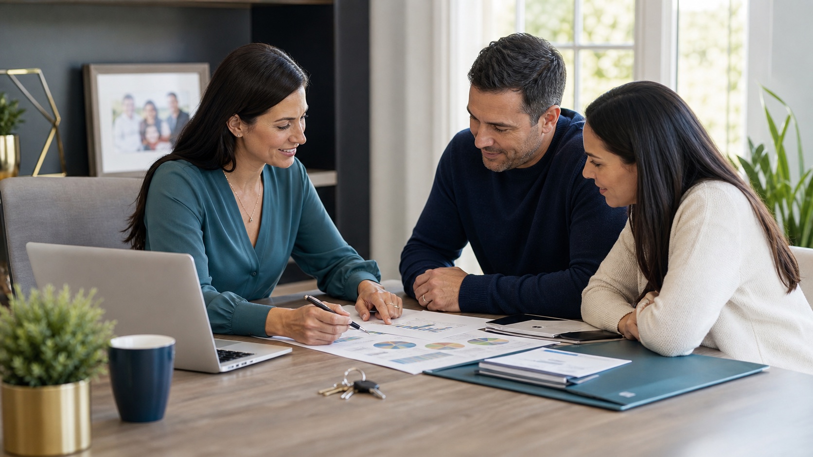 Female advisor reviewing insurance needs with a couple