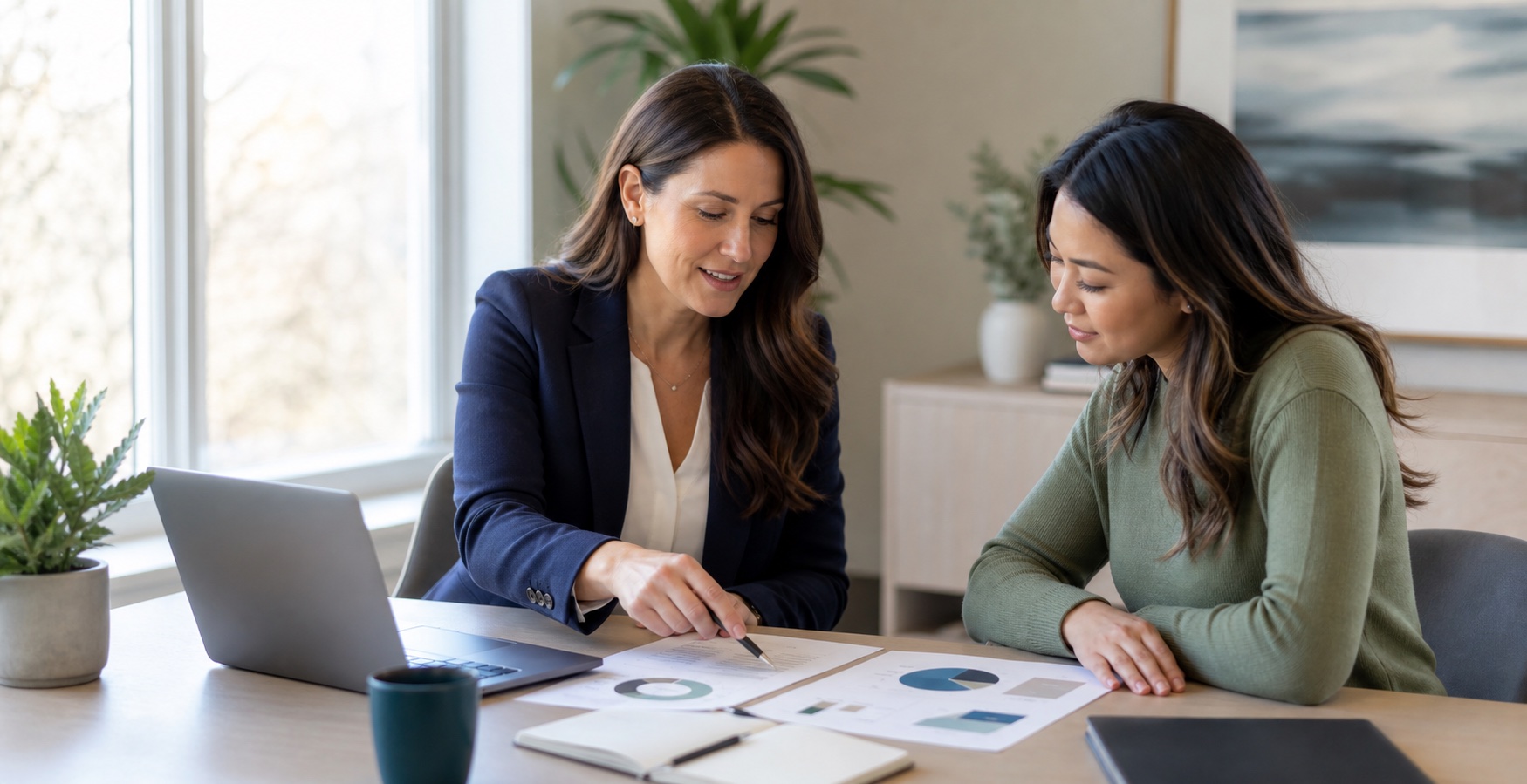 Female advisor discussing registered savings with a client